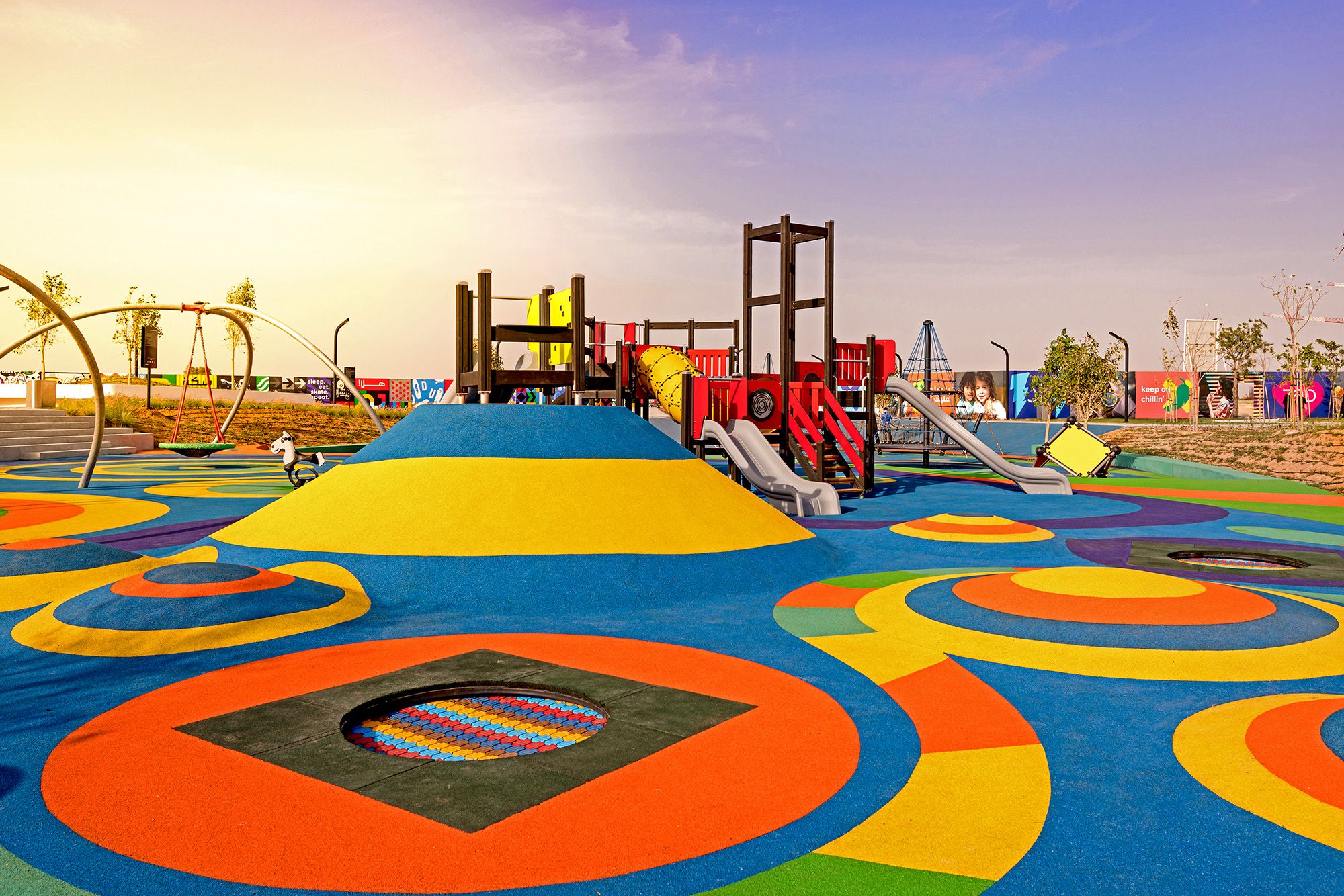 playscape at madar uses rosehill tpv colored rubber granules